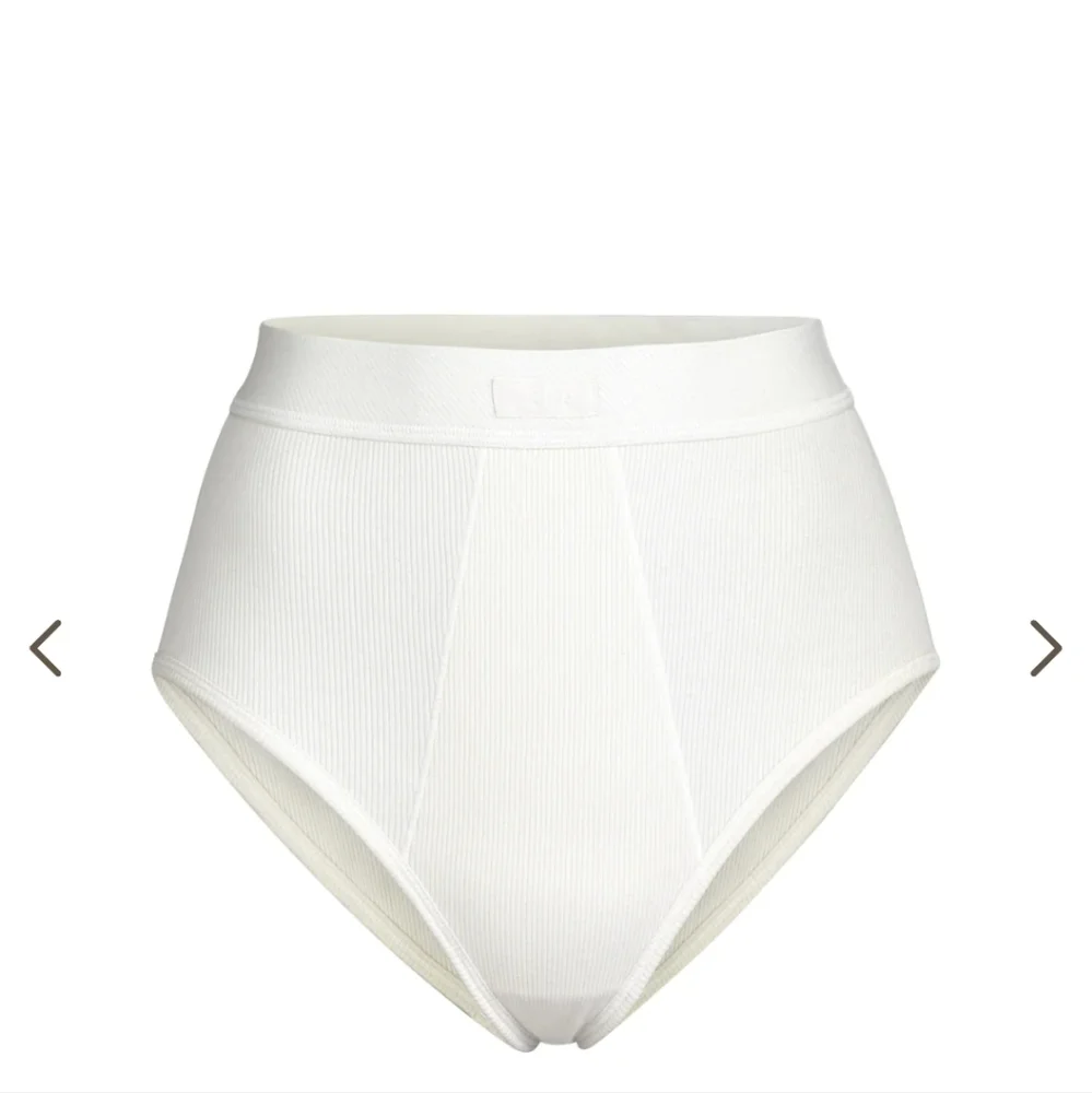 SKIMs NWT HIGH-WAISTED BRIEF cotton Rib size XXS in bone - Picture 2 of 3